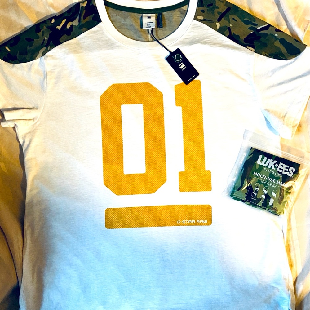 NWT Men’s GSTAR-RAW JERSEY TOP&Camo Mask(Pullover)